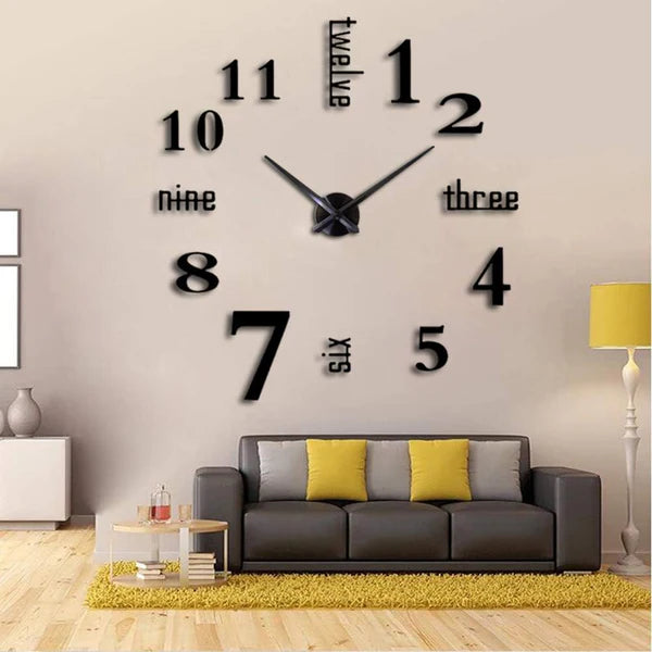 3D Wall Decal Decorative Clock