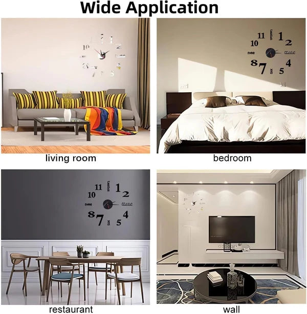 3D Wall Decal Decorative Clock